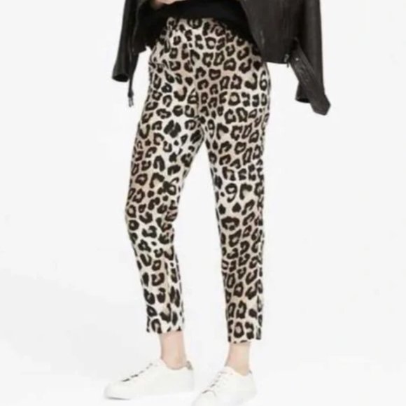 Banana republic leopard print pants dressy jogger size small - Picture 2 of 6